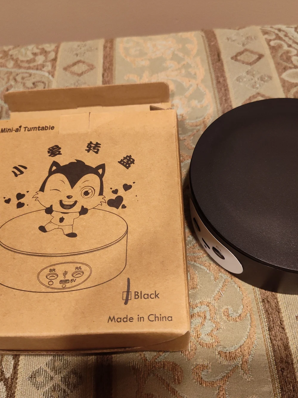 Portable Black Rotating Display Turntable - Compact Showcase Spinner